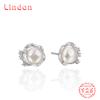 Линдон стерлингового серебра 925 пробы синтетический жемчуг серьги серьги-капли для женщин подарки на свадьбу