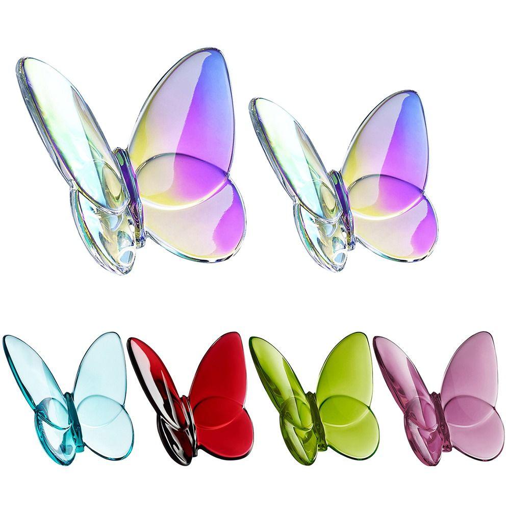 Multiple Color Crystal Butterfly Figurines Super Winkling Clear Crystal Flying Butterfly Collectible Vivid Home Decor