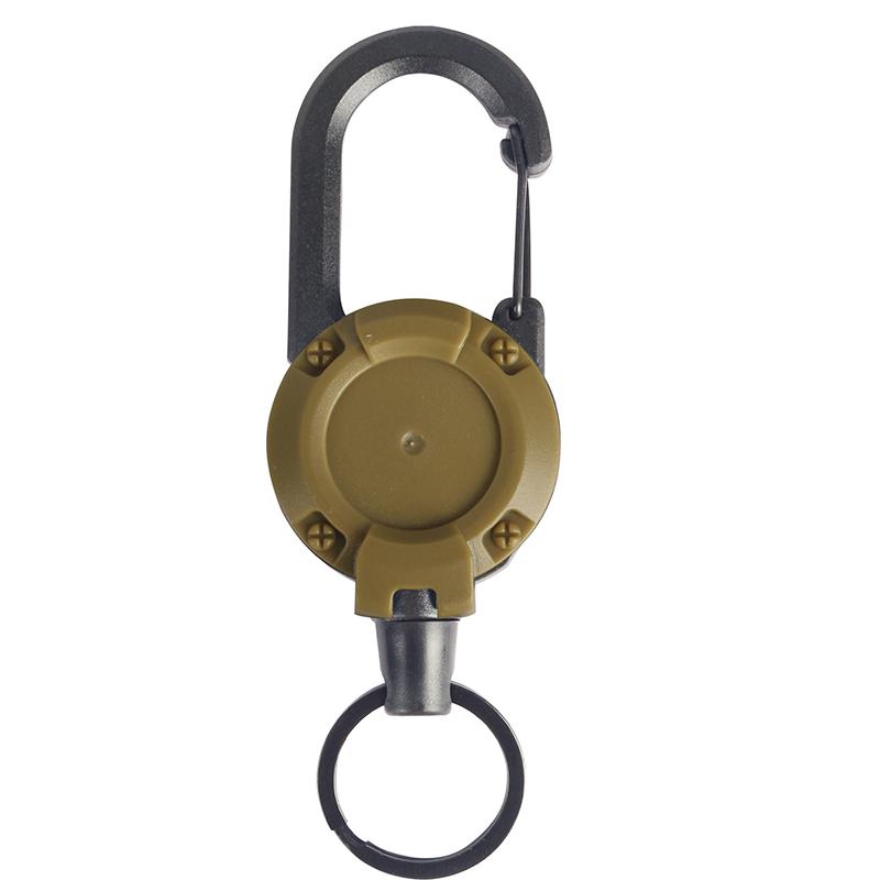 1Pcs Heavy Duty Retractable Pull Badges Id Reel Carabiner Key Chain Steel Wire Rope Buckle Key Holder Outdoor Keychain Tools