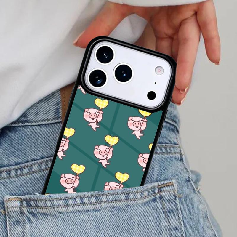 Милый Чехол для Телефона со Свиньей для iPhone 17ProMax 12 13 14 15 16e 17 Pro Max Plus Air Cover