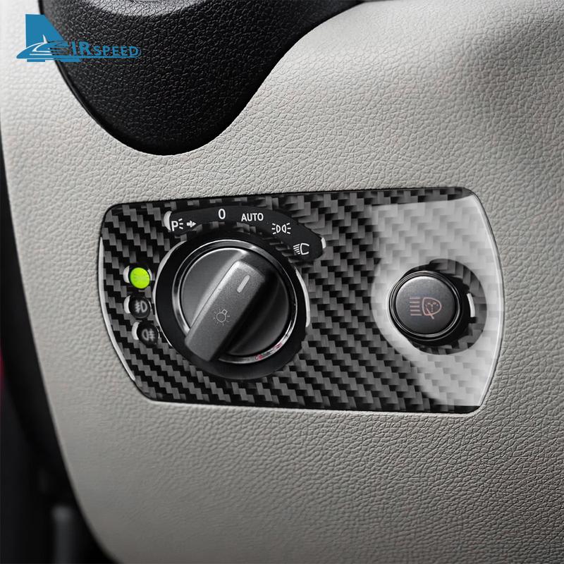 Наклейка-накладка из настоящего мягкого углеволокна для Mercedes Benz SLK R171 2004 2005 2006 2007 2008 2009 2010 Рамка переключателя фар автомобиля