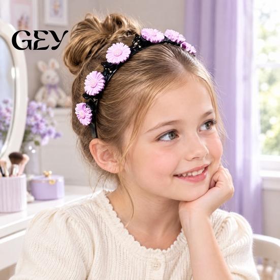 Avocado Hair Clips for Girls Flower Headband Girls, Cute Braided with Mini Clips, Non-Slip Convenient Bands Women Double Layer Band, Fashion Accessory
