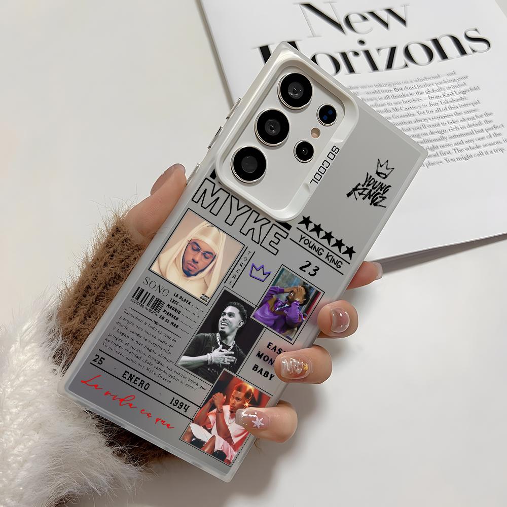 M-Myke TowerS Singer Phone Case For Samsung Galaxy S25 Edge S24 S23 S22 S21 S20 Ultra Funda Silicone Silver Cover