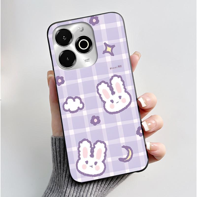 Phone Case For Umidigi G100X / G9X Case Luxury Cute Love Heart Rabbit Cartoon Funny Cover Black Soft Silicone Protective Casing