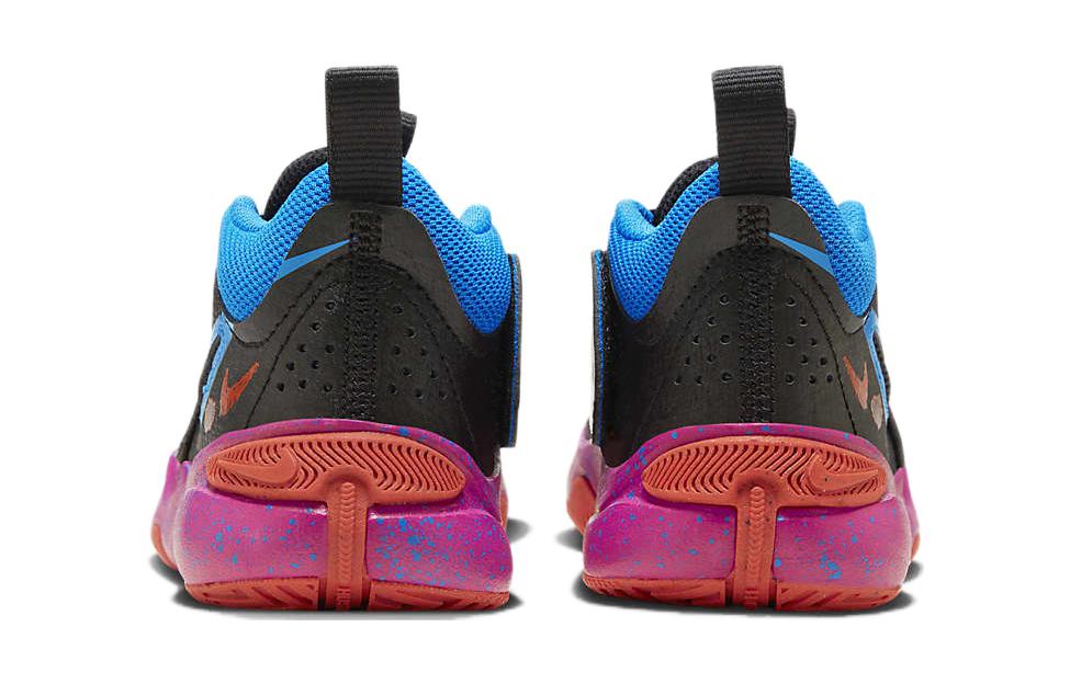 Nike Team Hustle D 11 Нескользящие Устойчивые к истиранию Низкие Детские Баскетбольные Кроссовки Сине-Черные Дети FD6727-001