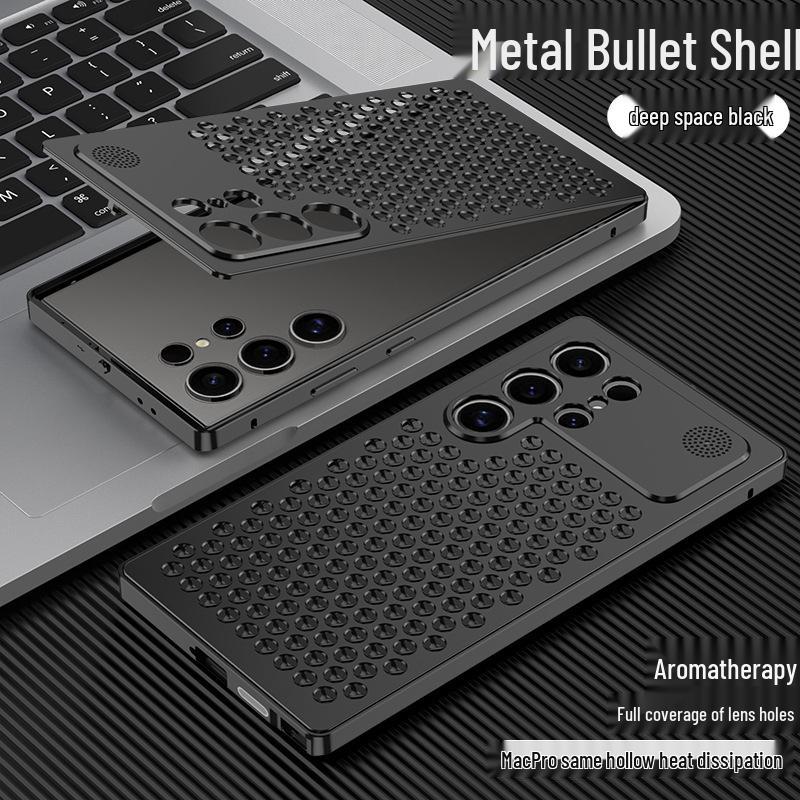 Металлический охлаждающий чехол-ароматерапия для Samsung S26 Ultra: Защитный чехол с защелкой, устойчивый к падениям, для S25 и S24 Ultra