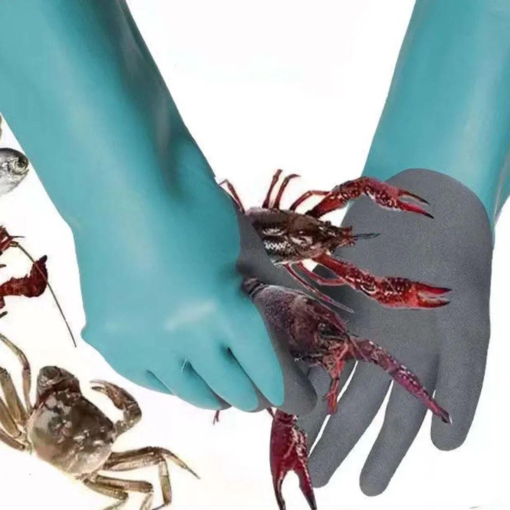 1Pair Labor Protection Rubber Cleaning Gloves Reusable Aquatic Protection Gloves Car Repair