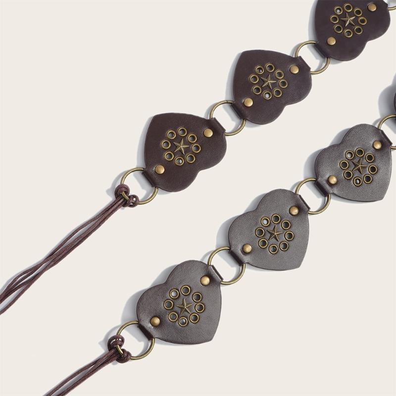 Trendy PU Leather Sash Waist Belt With Alloyed Clasp And Heart Design Perfect For Casual Outfits