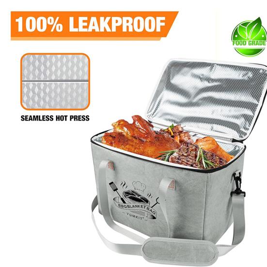 Изолированная сумка для отдыха мяса на барбекю, герметичный коврик-одеяло для барбекю с толстыми ручками, регулируемыми ремнями, лоток из алюминиевой фольги, аксессуар для гриля на открытом воздухе
