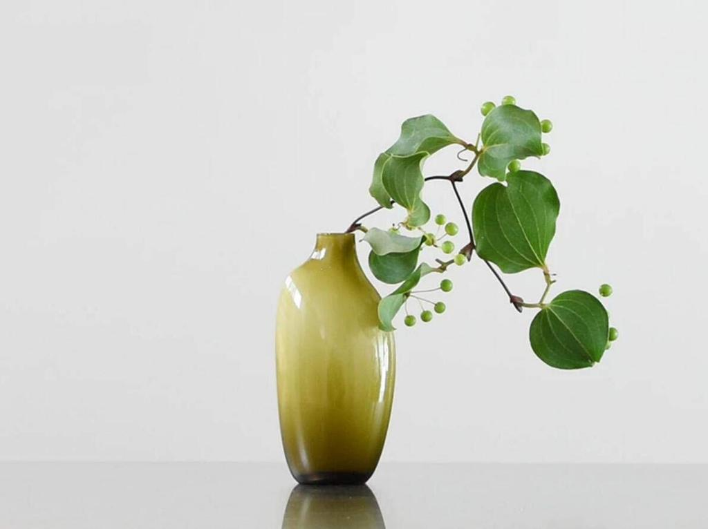 Kinto Flower Base Green W90 X D60 X H110mm SACCO Glass 02 26053