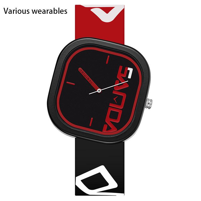 Новые нестандартные квадратные часы с силиконовым ремешком для мальчиков и девочек, модные, классные, простые и персонализированные детские часы