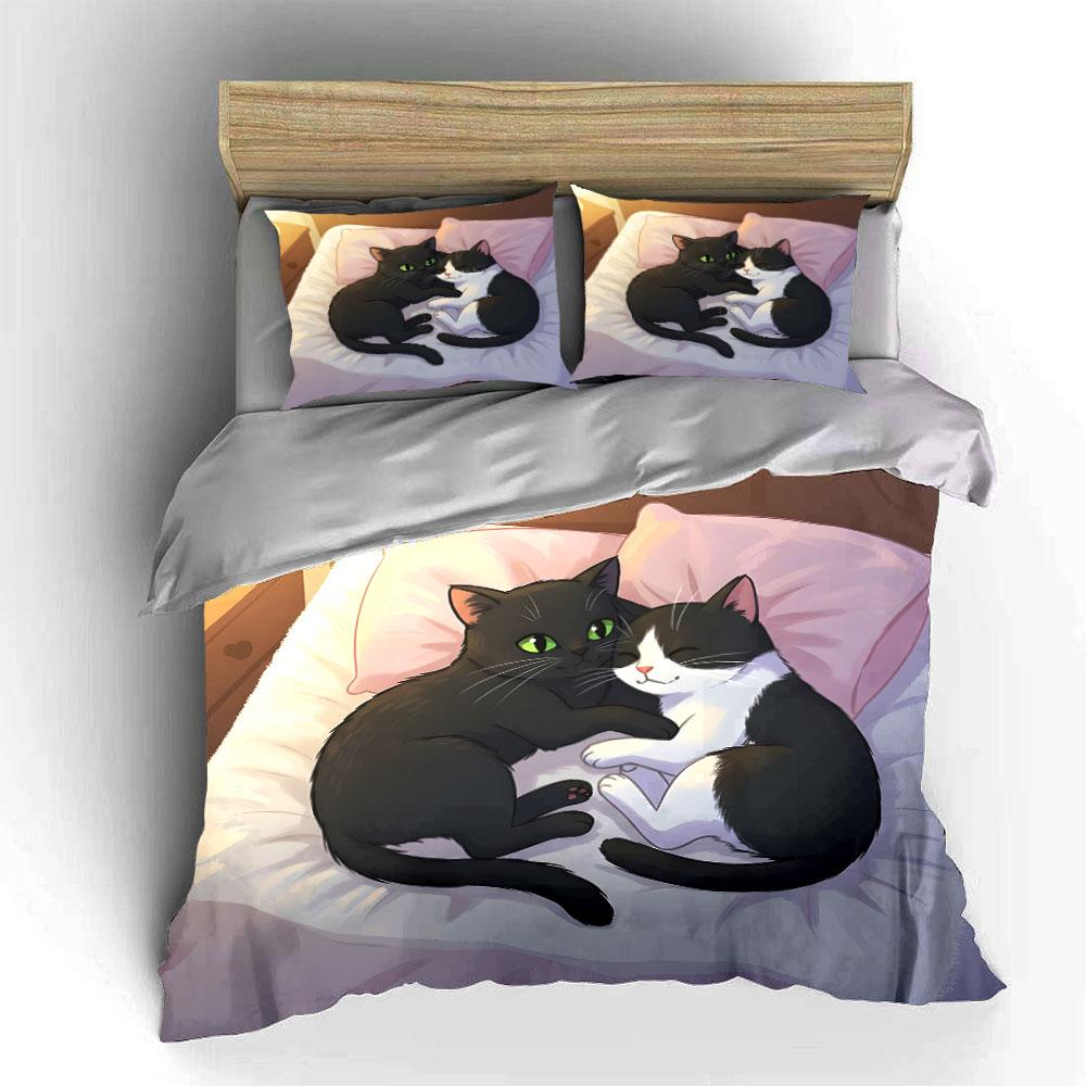 Snuggly feline dreams Bedding sets Duvet covers Pillowcases(1* Duvet Cover 2* Pillowcases without duvet insert)