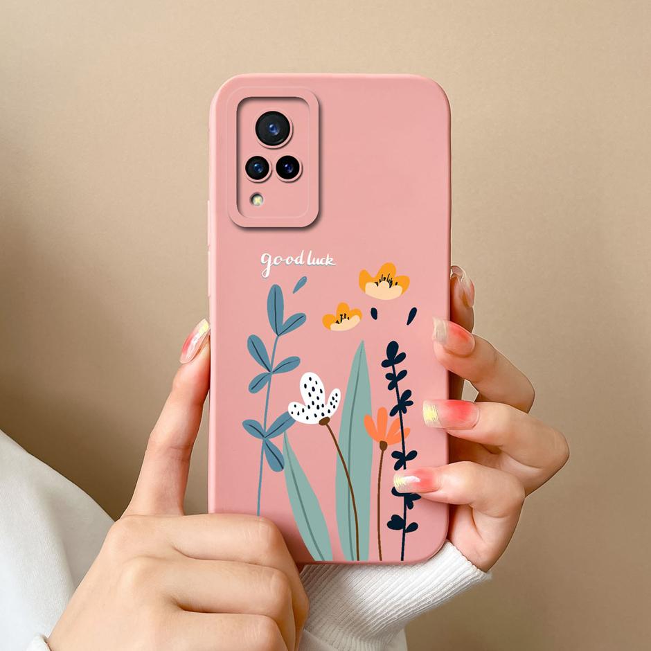 Чехол для VIVO V21 4G 5G Милый Кот Мультяшный Новый Стиль Дизайна Узор Жидкий Силикон Чехол Для VIVOV21 V 21 4G 5G Популярный Funda