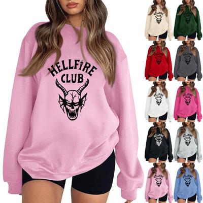 Женский модный повседневный пуловер с длинными рукавами и круглым вырезом с принтом