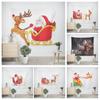 Рождественский новогодний узор с оленьими санями, гобелен для гостиной, дивана, салона автомобиля, декоративный гобелен