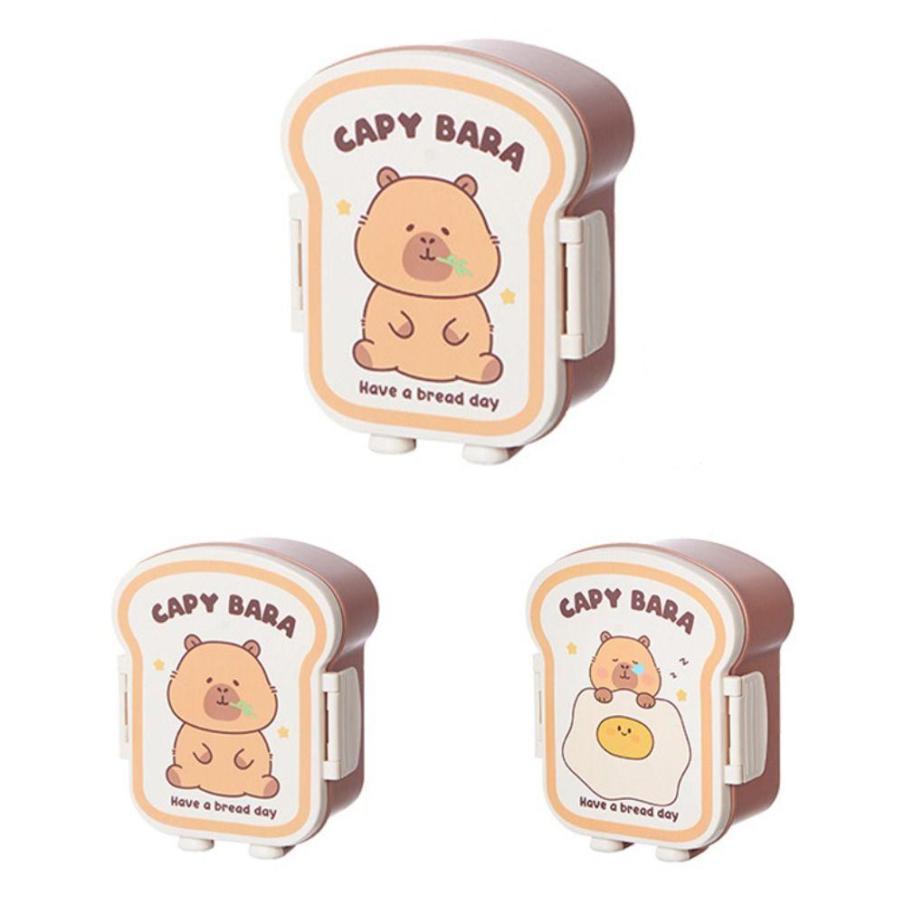 Capybara Meal Boxes Grid Crisper Cute Lunch Box for Outdoor Picnic School
