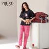 Paibangnu Summer Autumn New Dragon Fruit Striped Control Favorite Women's Minimalist Pajamas HK