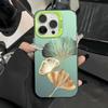Чехол с градиентом в виде листа гинкго для iPhone 16 Pro Max Air 17e 16e 17 15 14 13 11 8 7 Plus, чехол с металлическим блеском, ударопрочная крышка