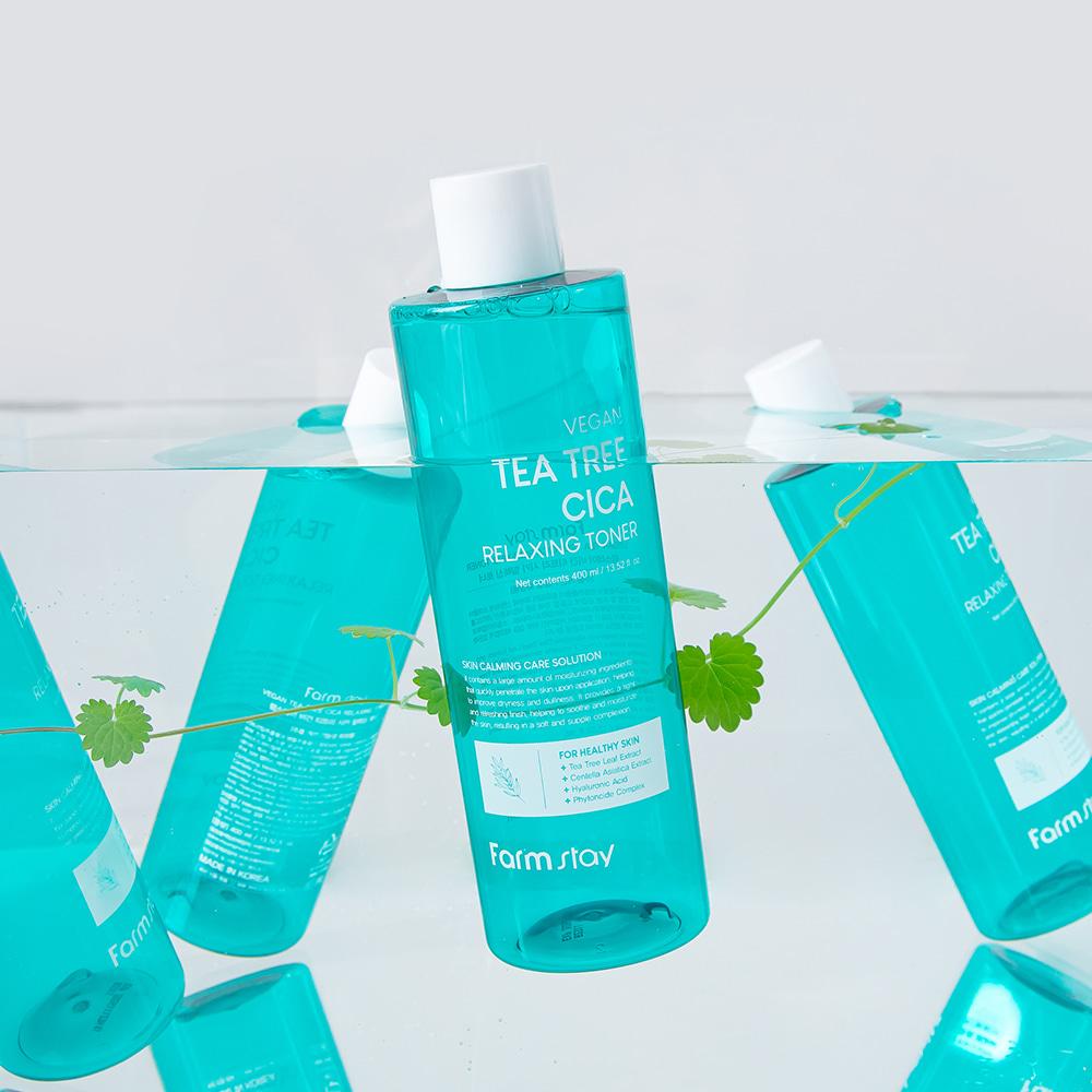 Farm Stay Vegan Tea Tree Cica Relaxing Тоник большой емкости 400 мл