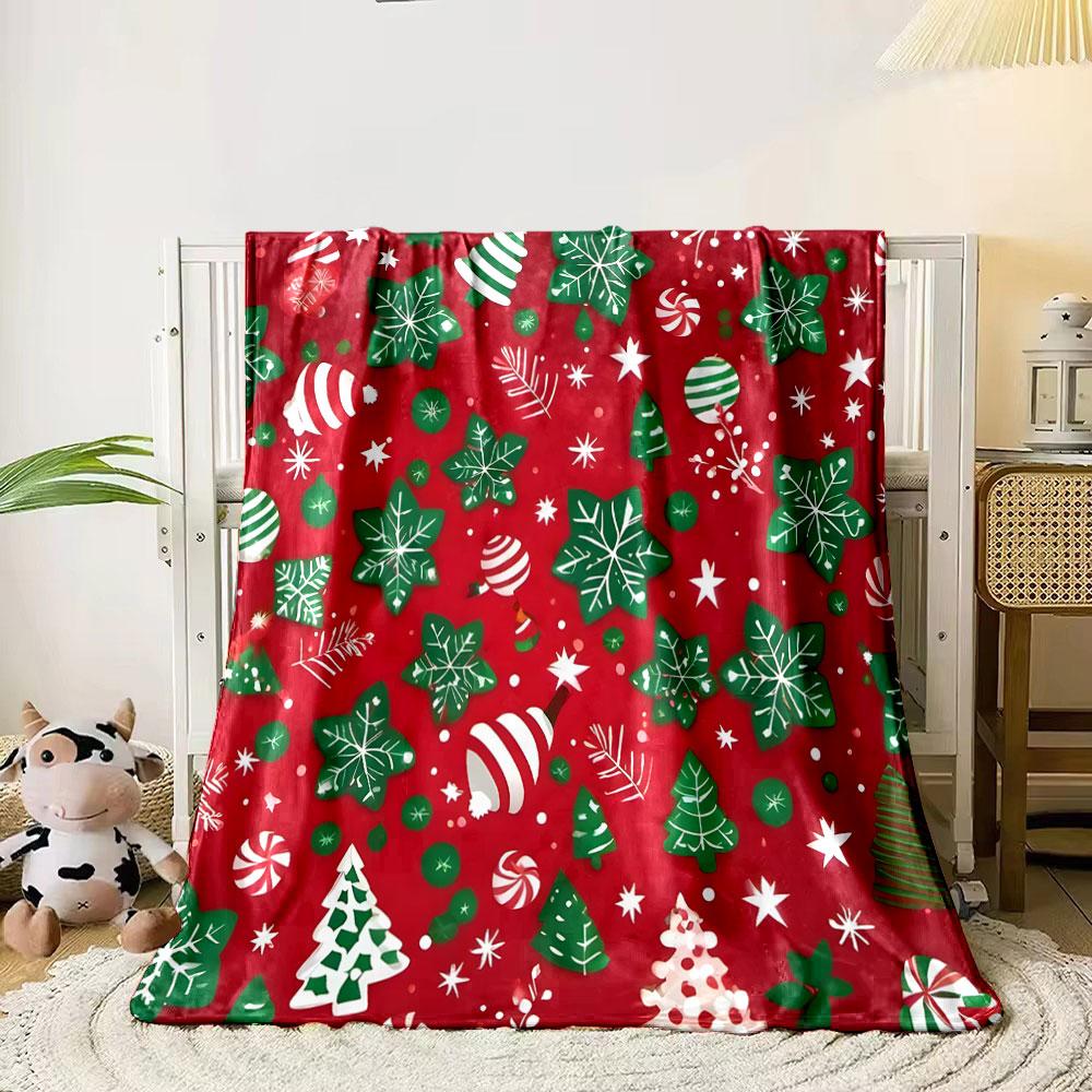 Festive Christmas Patterned Blanket print blanket soft and cozy perfect for the living room bed sofa or a nap,gift