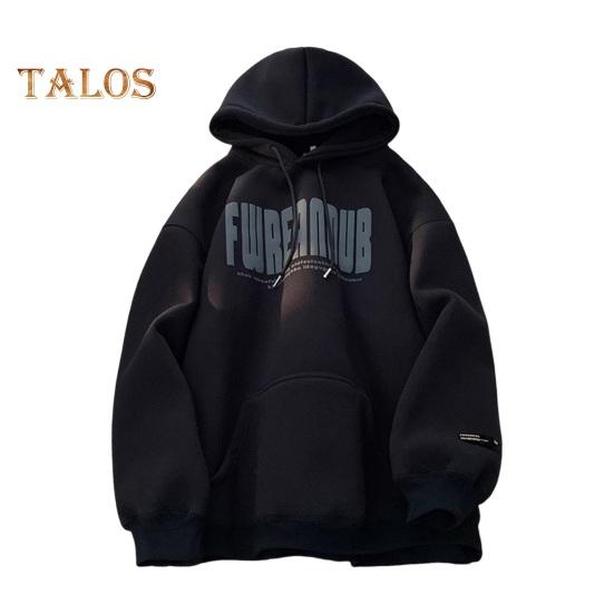 Мужская толстовка с капюшоном на осень-зиму с принтом букв, эластичными манжетами, толстым плюшем, большим накладным карманом, с капюшоном, свободная, сохраняющая тепло, средней длины