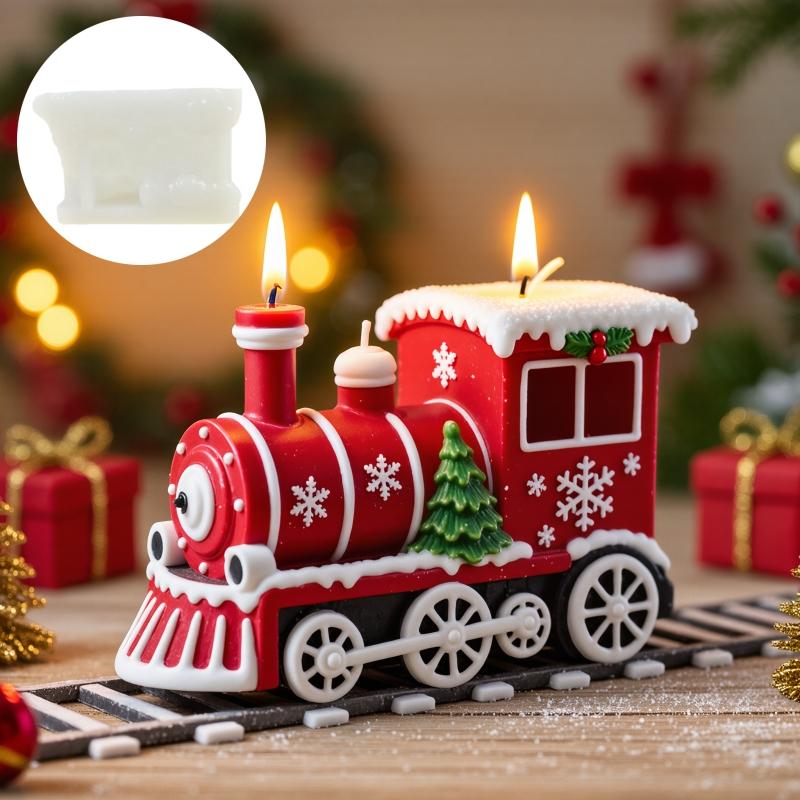 Santa Claus Hold Gift Scented Candle Silicone Mold Smile Santa Claus Holding Gift Box Scented Resin Plaster Molds Christmas Gift