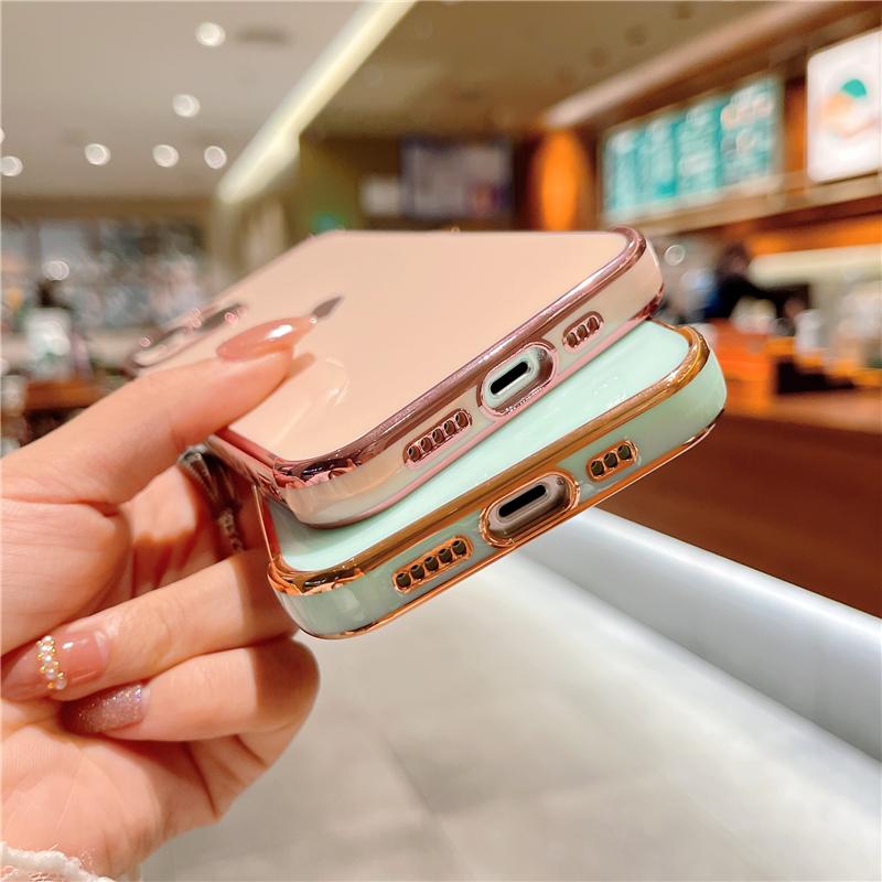 Роскошный чехол с сердечком для iPhone 14 13 12Mini 11 Pro X XR XS Max 7 8 Plus SE SE, мягкий гальванический бампер