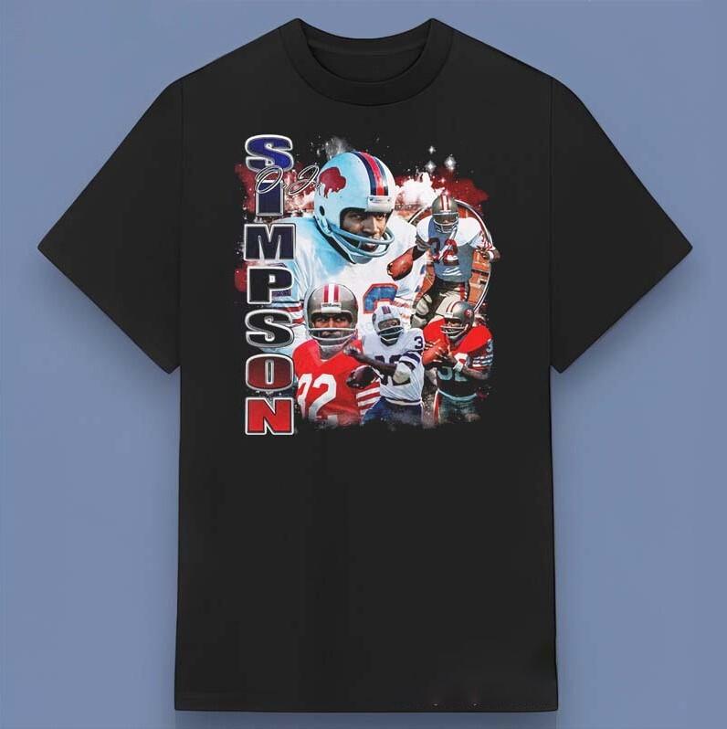 Former Football Player Simpson Retro T-Shirt Gift For Fans All Size S-4XL