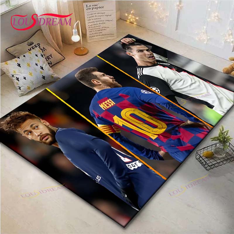 Криштиану Роналду--Месси-Неймар Ковер с принтом Гостиная Противоскользящий ковер Детская спальня Коврики Игровой ковер Большой ковер Декор