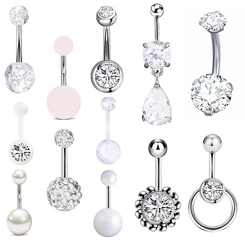 12 шт./компл. кольцо для пупка женское украшение для пирсинга пупка