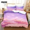 Комплект постельного белья из 3 предметов, комплект постельного белья с разноцветными облаками, мягкий, удобный, дышащий, для декора спальни и гостевой комнаты