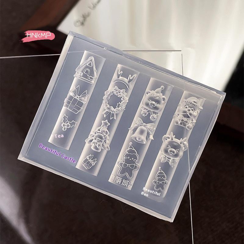 1 шт. Силиконовая 3D форма для нейл-арта на рождественскую тематику: снеговик, рождественская елка, Санта-Клаус, DIY дизайн, маникюрный шарм для украшения ногтей