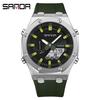Sanda Octagonal Oak Men's Electronic Sports Watch - Waterproof, Lightweight, with Alarm Clock