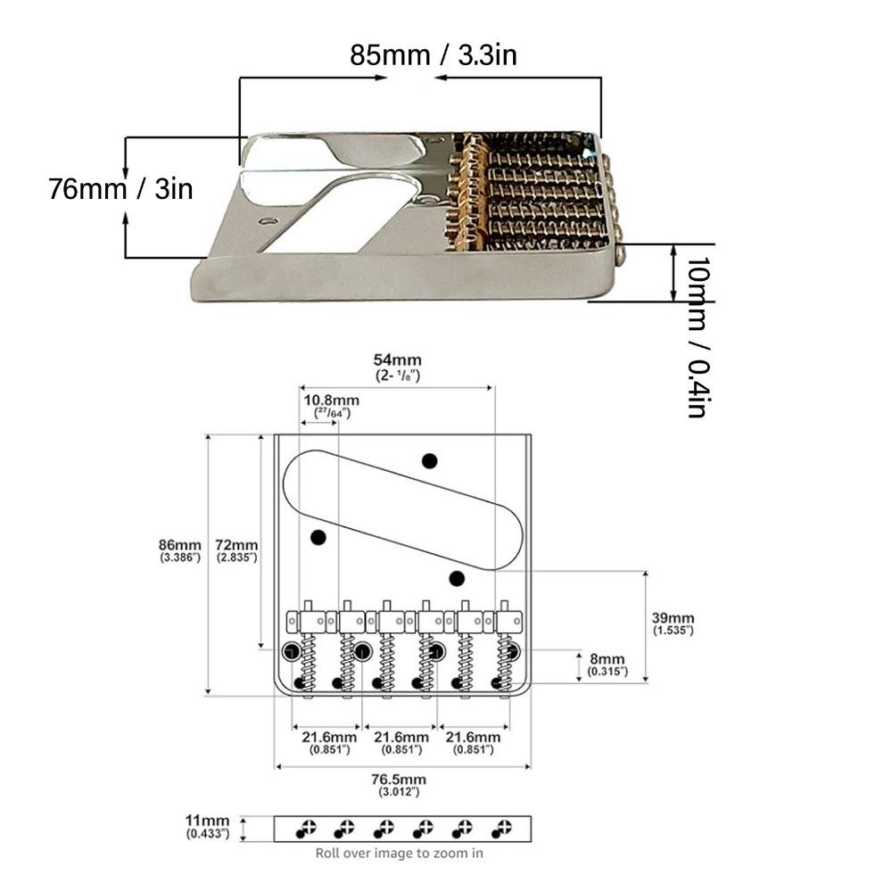 Metal For Telecaster Bridge 6-Saddle 6 String Bridge Electric Guitar Bridge For Electric Guitars