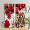 Новые розы, леопарда, тигра, дикого животного, узор, высокая затемняющая штора для спальни, гостиной, 2 панели, затемняющая штора, новые