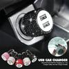 Автомобильное зарядное устройство Bling Diamond 3 в 1, 5 В, 2,1 А, двухпортовый, быстрый адаптер, розовый декор для автомобиля, автомобильные аксессуары для стайлинга автомобилей с бриллиантами