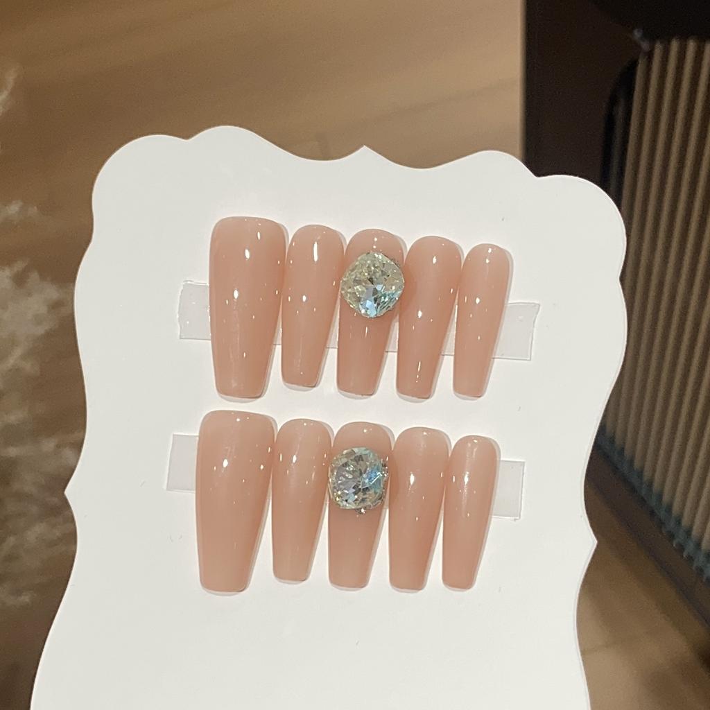 Ежедневный простой отбеливающий чай с корицей и молоком, квадратный бриллиант, универсальный маникюр, чистый телесный, съемный, носимый, броня