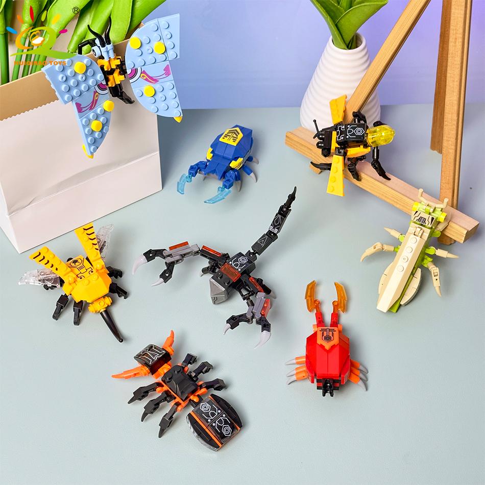 Конструктор Moc Модель Насекомого Строительные Кубики Муха Пчела Городской Строительный Набор Кубиков Детская Головоломка Собирать Игрушки идеально для Подарка Детям