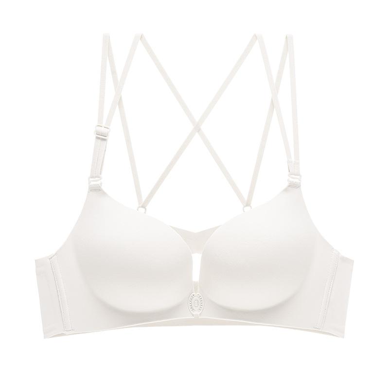 Wow, summer, no magnetic front buckle, sexy small chest, no steel ring, cross shoulder strap, hollow back bra cover, gather