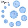 110Pcs Resin Cat Eye Buttons 9mm-30mm Four-Eye Buttons Sewing Accessories DIY Crafting Buttons for Clothing Bags Hats