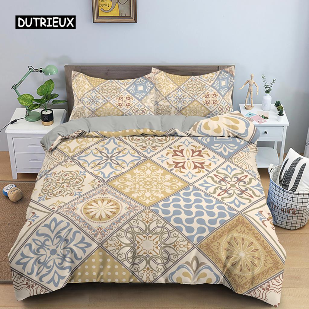 Комплект постельного белья с геометрическим принтом, разноцветный полосатый пододеяльник для детей, детское одеяло, 2/3 шт., микрофибра, домашний текстиль