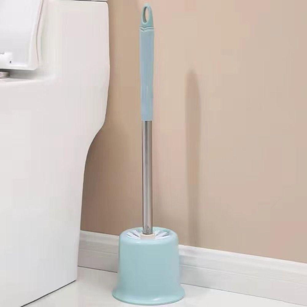 Rubber Toilet Bowl Brush with Holder Round Head Cleaning Brush Closestool Brush Household