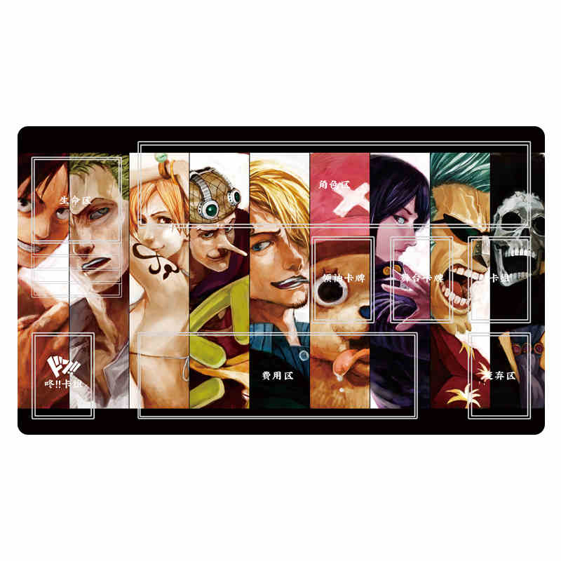Игровой коврик для One Piece TCG с зонами  Команда Соломенной Шляпы Аниме Коврик для карт Водонепроницаемый Эстетичный Офисный коврик