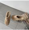 Сумка на среднем каблуке красные пушистые тапочки зимняя обувь плюшевые толстые каблуки высокие каблуки