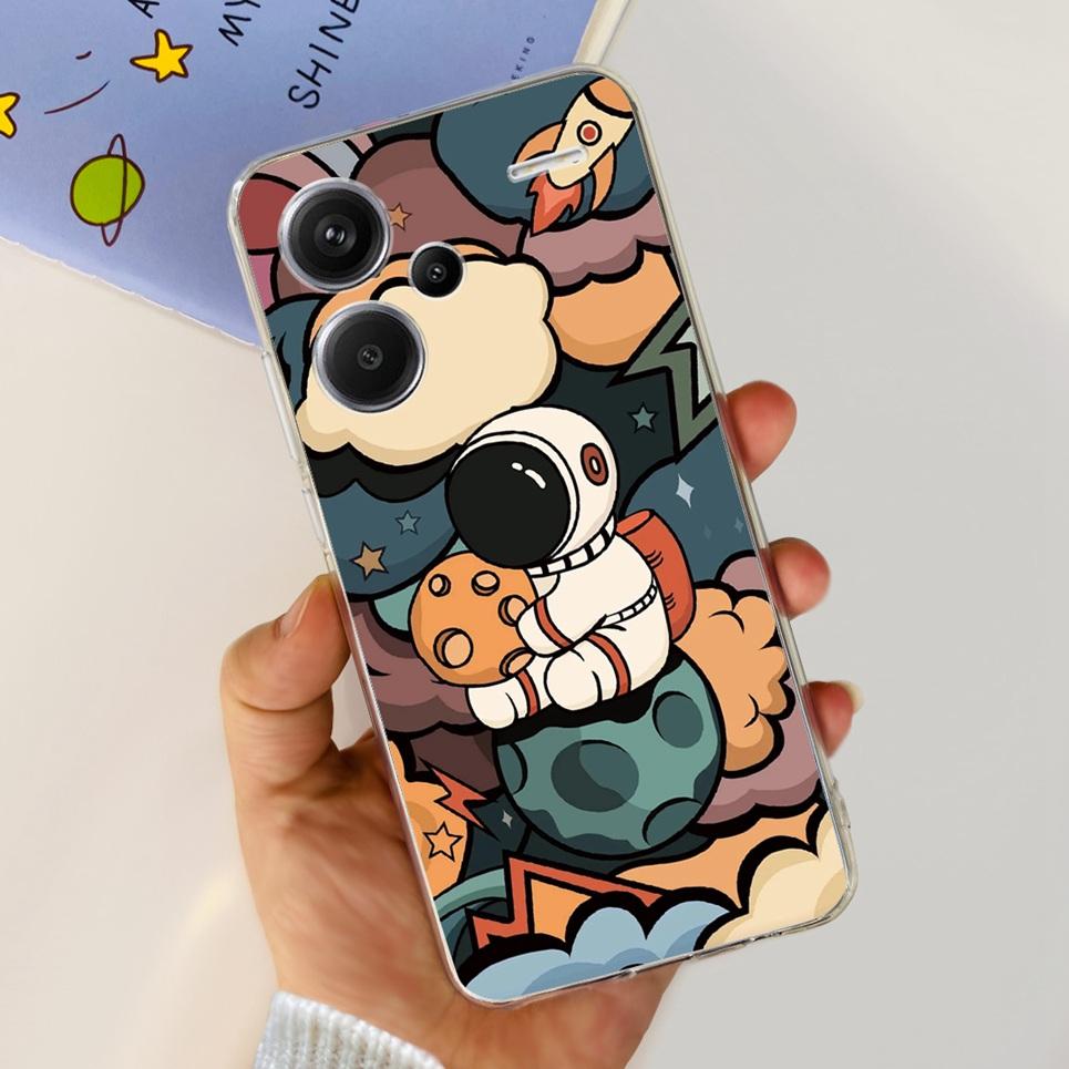 For Xiaomi Redmi Note 13 Pro Plus Pro+ Case Transparent New Fashion Pattern Soft TPU Etui For Xiaomi Redmi Note 13 4G 5G Bumper