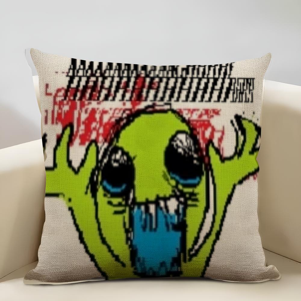 Little aliens flug Cushion Cover Household Decoration Linen Sofa Cushion Cover: Skin-Friendly & Breathable with Invisible Zipper