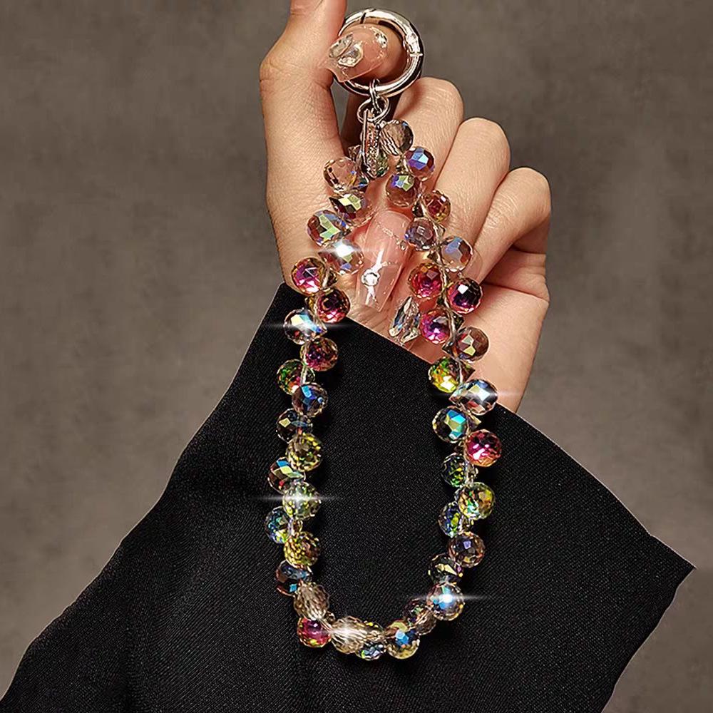 Легкий роскошный многоцветный клубничный хрустальный каплевидный кулон с бусинами чехол для телефона с ремешком