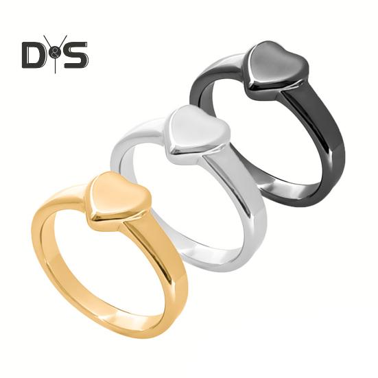 Retro Ring Pure Color Polished Titanium Steel Heart Surface Knuckle Ring Simple Style Multi Sizes Anti-Rust Thumb Ring Lightweight Finger Jewelry