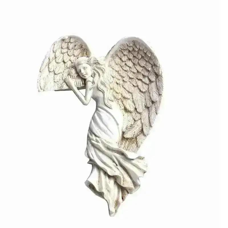 Angel Wings Resin Craft Door Frame Ornament Angel Winged Goddess Pendant Garden Door Decoration Home Gifts Left Right Wings
