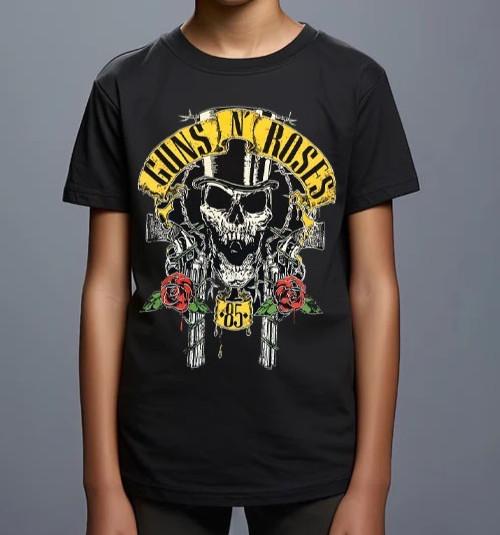 Guns N Roses 85 Punk Rock Band Youth's Black T-Shirt
